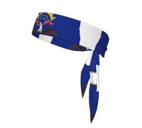 North Dakota State Flag Map Print Sport Head Ties Headbands Bandanas Workout Hair Band Athletic Sweatbands for Running Tennis