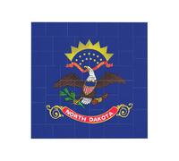 North Dakota State Flag Print Building Brick Block Puzzle Square Creative Building Blocks Jigsaw Home Desk Decor