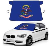 North Dakota State Flag Print Car Windshield Sun Shade, Oxford Winter Windshield Cover For Snow Ice Uv Secure For All-Season