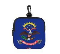 North Dakota State Flag Print Coin Bag for Women, Zipper Wallet/Mini Storage Pouch, Everyday Carry Organizer for Keys, Cards