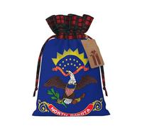 North Dakota State Flag Print Drawstring Gift Reusable Bags Pouches Holiday Packaging Birthday Wedding Parties