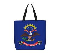 North Dakota State Flag Print Eco-Friendly Lightweight Tote Crossbody Fashionable Handbag Reusable Travel Work