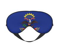 North Dakota State Flag Print Eye Mask for Comfortable Sleep â€“ Elastic Nighttime Shade, Perfect for Plane, Travel, and Meditation