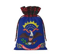 North Dakota State Flag Print Gift Drawstring Reusable Pouches For Holiday Birthday Wedding Party Favors Bags