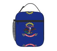 North Dakota State Flag Print Lunch Bag for Office Work Picnic Insulated Lunch Box Reusable Lunchbox Bag for Adults