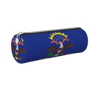 North Dakota State Flag Print Pencil Case Cylindrical Stylish Pen Pouch Office Accessories Stationery Organizer