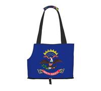 North Dakota State Flag Print Pet Tote Bag, Foldable Portable Single Shoulder Pet Carrier For Small Dogs Cats