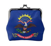 North Dakota State Flag Print Small Coin Purse, Coin Purse, Coin Purse, Small Coin Purse for Women and Men, Black -, One Size, Vintage, Black, One Size, Vintage