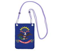 North Dakota State Flag Print Small Crossbody Bags For Women Trendy, Phone Purse With Adjustable Strap,For Hiking Travel, Purple, One Size