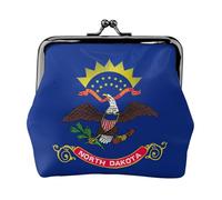 North Dakota State Flag Print Stylish Unique Coin Purse Cute Mini Wallet with Kiss Lock Waterproof for Coins