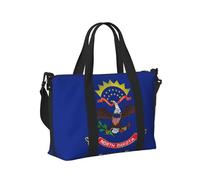 North Dakota State Flag Print Travel Hand Bag Women Men Shoulder Strap Tote for Weekend Getaway Gym Vacation