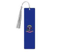 North Dakota State Flag Print Wooden Bookmarks with Tassels, Wood Book Markers for Book Lovers, Teachers & Present
