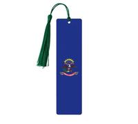 North Dakota State Flag Print Wooden Bookmarks with Tassels, Wood Book Markers for Book Lovers, Teachers & Present