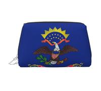 North Dakota State Flag Printed Makeup Bag, Large Capacity Travel Toiletry Pouch with Internal Pockets for Daily Use