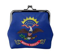 North Dakota State Flag Printing Coin Purse, Lightweight Minimalist Wallet For Music Festivals And Concerts, Black, One Size, Art Deco