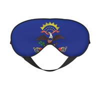 North Dakota State Flag Printing Double-Sided Design Sleep Aid, Soft Eye Mask for Sleep,Yoga,Adjustable Strap, Blocks Light