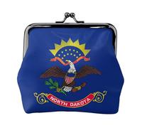 North Dakota State Flag Printing Small Travel Kit Wallet, Compact Pouch For Camping Adventures And Fishing Trips, Black, One Size, Art Deco