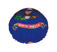 North Dakota State Flag Shower Caps, Reusable Shower Cap for Women, Double Laye Waterproof Hair Cap, for All Hair Lengths