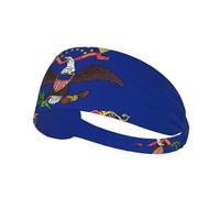 North Dakota State Flag Sports Headband For Men Women Tennis Sweat Band For Workout Sports Headbands Elastic For Running