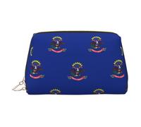 North Dakota State Flag Travel Makeup Bag with Compartment,Portable Cosmetic Organizer Bags,Toiletry Bag