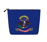 North Dakota State Flag Waterproof Large Capacity with Zipper Travel Business Trip Home Multifunctional Makeup Bag Storage Bag Coin Purse