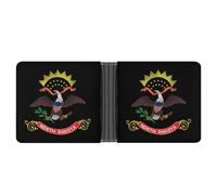 North Dakota State Logo Trendy Trifold Wallet for Men Classic Lightweight Credit Card Leather Wallets Money Clip