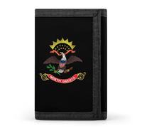 North Dakota State Logo Trifold Wallet for Men Classic Lightweight Credit Card Holder Tri Fold Purse with Zippered