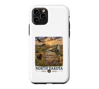 North Dakota Watercolor Prairie Landscape Travel Design Case for iPhone 11 Pro