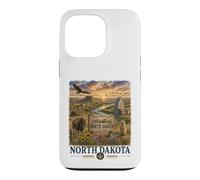 North Dakota Watercolor Prairie Landscape Travel Design Case for iPhone 13 Pro