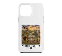 North Dakota Watercolor Prairie Landscape Travel Design Case for iPhone 13 Pro Max