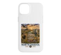 North Dakota Watercolor Prairie Landscape Travel Design Case for iPhone 14 Plus