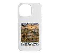 North Dakota Watercolor Prairie Landscape Travel Design Case for iPhone 14 Pro Max