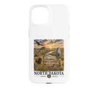 North Dakota Watercolor Prairie Landscape Travel Design Case for iPhone 15
