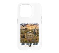 North Dakota Watercolor Prairie Landscape Travel Design Case for iPhone 15 Pro