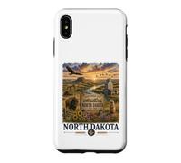 North Dakota Watercolor Prairie Landscape Travel Design Case for iPhone XS Max