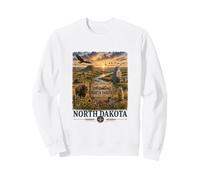 North Dakota Watercolor Prairie Landscape Travel Design Sweatshirt