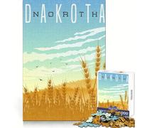 North Dakota Wheat Field Adults Puzzles 1000 Piece Jigsaws Logic Practice Cozy Pastime Clean Edges Great Gift size 38x26cm