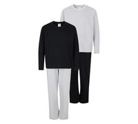 North East Boys 2 Pack Long Pyjamas Nightwear PJ Sets Twin Pack 9 10 11 12 13 14 15 16 Years (Gry/Blk 9/10)