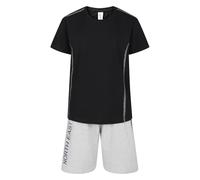 North East Boys Short Pyjamas Sleep Lounge Night Wear 9 to 16 Years PJ Sets (15-16Y - SINGLE SET Blk/Gry)