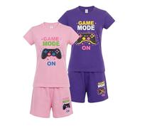 North East Girls 2 Pack Short Pyjamas Gamer Themed Nightwear Gaming PJ Sets 9 to 16 Years