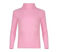 North East Kids Ribbed Polo Neck Top Boys & Girls Roll Neck Long Sleeve Stretch T-Shirt (14 Years - Light Pink)