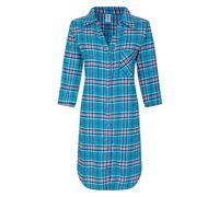 North East Ladies Nightie Button Through Nightshirt Brushed Cotton 3/4 Sleeve UK 8-22 New (Deep Turq 20/22)