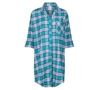 North East Ladies Nightie Button Through Nightshirt Brushed Cotton 3/4 Sleeves UK 8 to 22 New (Green 16-18)