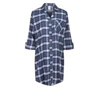 North East Ladies Nightie Button Through Nightshirt Brushed Cotton 3/4 Sleeves UK 8 to 22 New (Grey 12-14)