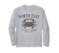 North East Maryland Crab Town Since 1669 Black Letters Long Sleeve T-Shirt