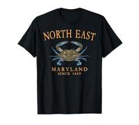 North East Maryland Crab Town Since 1669 Orange Letters T-Shirt