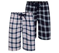 North East Mens 2 Pack Lounge Shorts Brushed Flannel Sleep PJ Night Shorts Multipack M-2XL (Combo A - XXL)