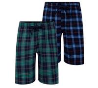 North East Mens 2 Pack Lounge Shorts Brushed Flannel Sleep PJ Night Shorts MultiPack M-2XL (Combo B - L)