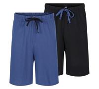 North East Mens 2 Pack Pyjama Shorts Plus Size Sleep PJ Lounge Night Wear 3XL to 6XL New (4XL- Blk/Del)