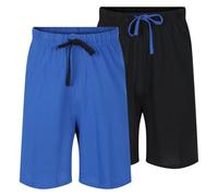 North East Mens 2 Pack Pyjama Shorts Plus Size Sleep PJ Lounge Night Wear 3XL to 6XL New (6XL- Cob/Blk)